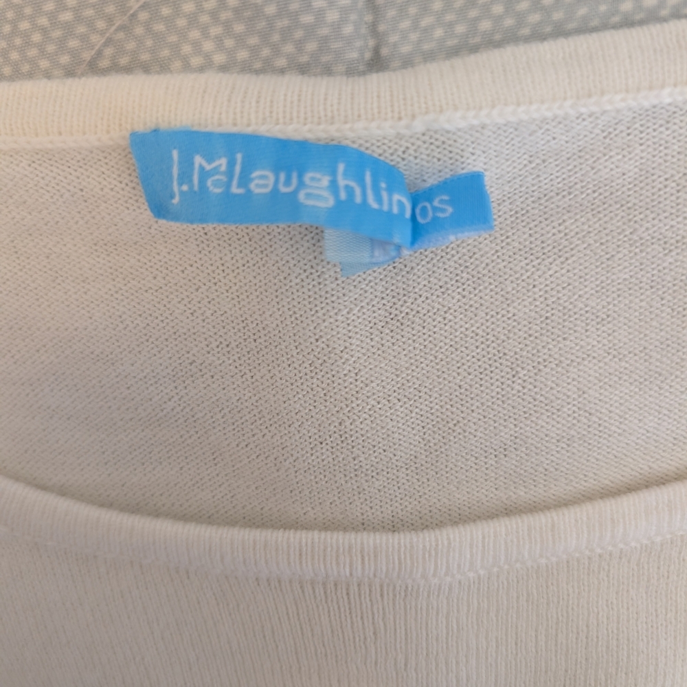J. McLaughlin Womens OS White Poncho Sweater Coastal Beach Cottagecore Bohemian - Picture 6 of 7
